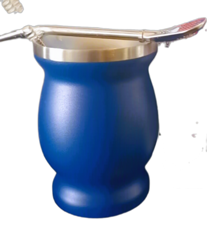 mate acero con bombilla y  limpia bombilla