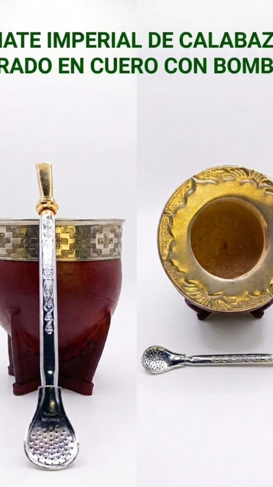 Mate Imperial calabaza cincelado sin bombilla