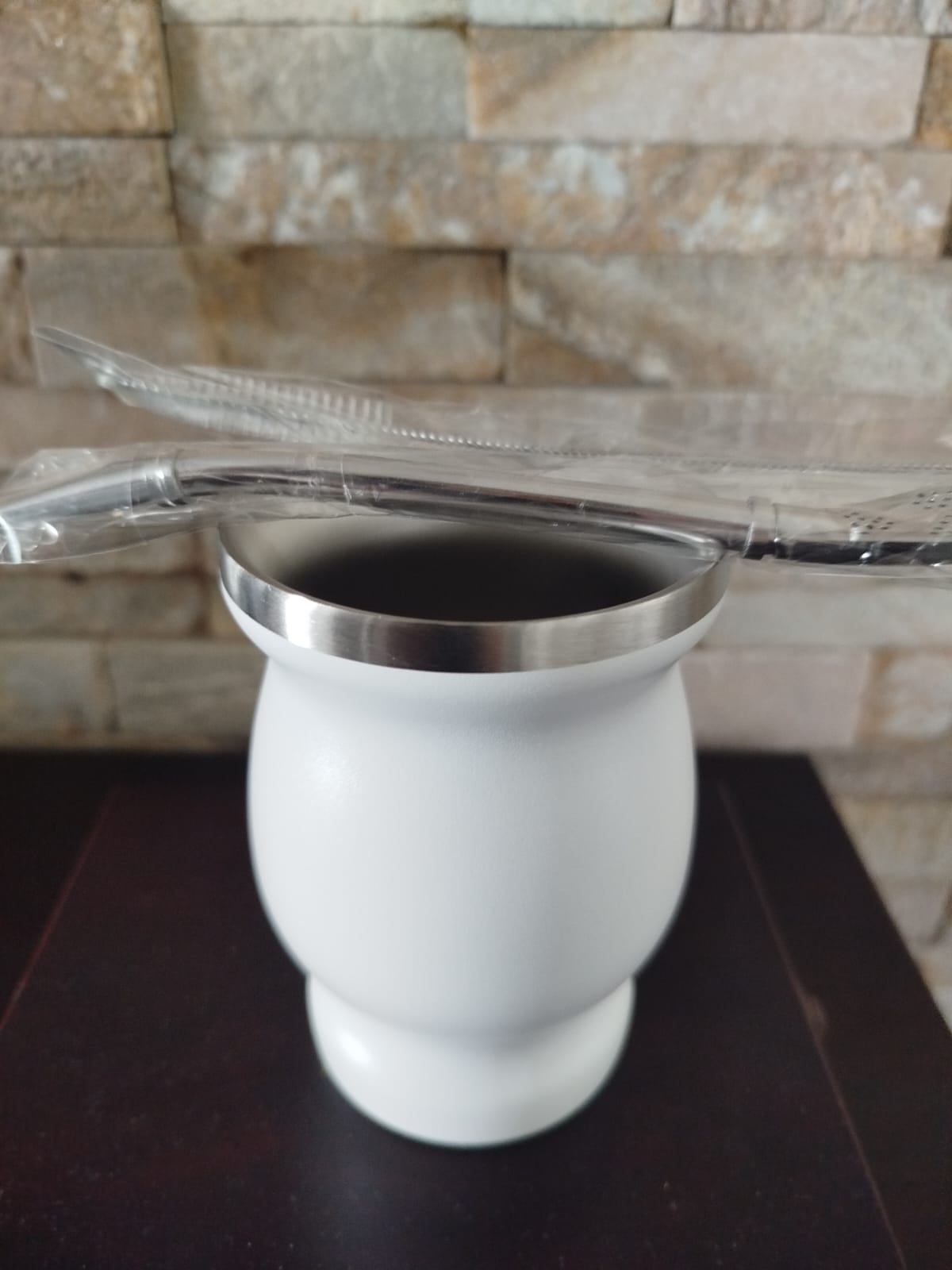 mate acero con bombilla y  limpia bombilla