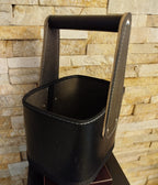 cesta forrada en cuero original