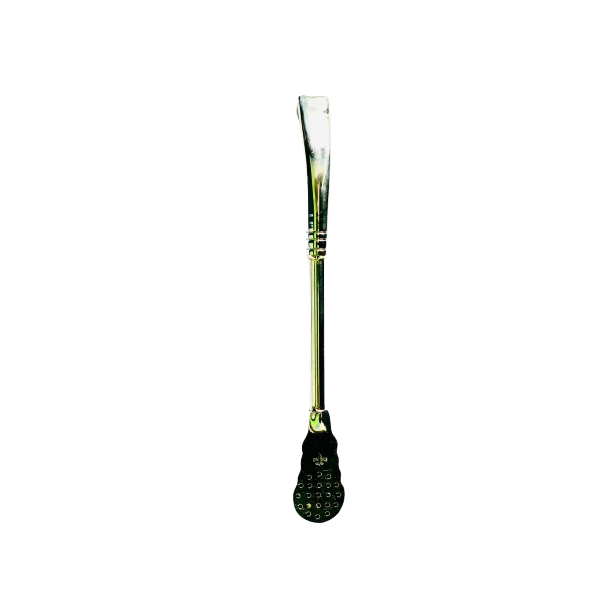 Bombilla de Alpaca recta con punta dorada